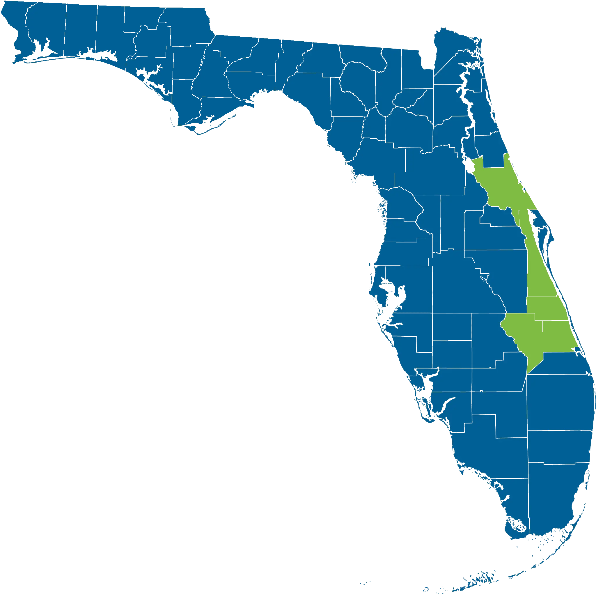 Map of East Florida