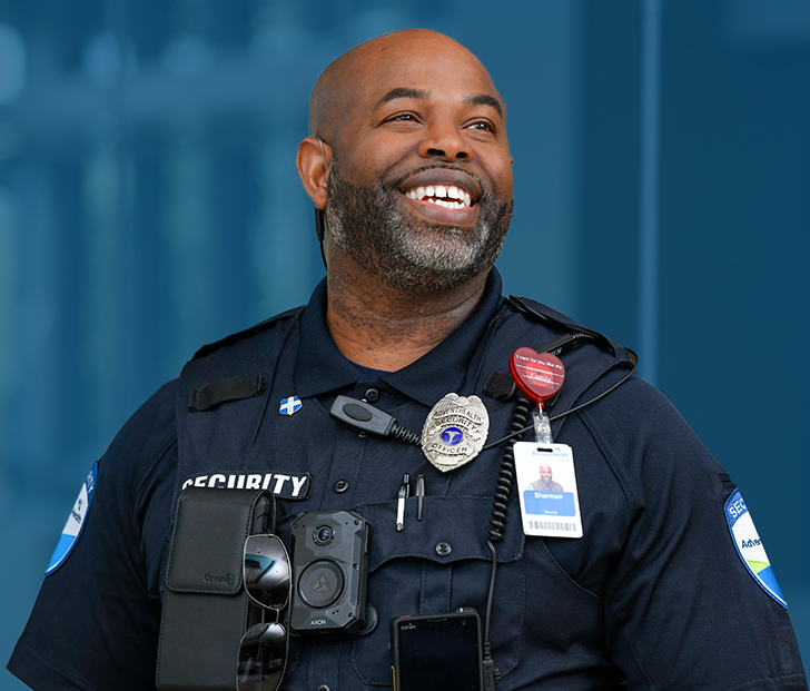 Close up of a smiling female clinical professional
