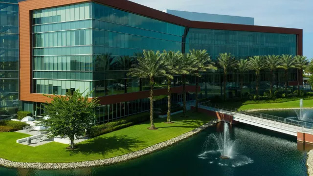 The window side of the AdventHealth Corporate building during the day