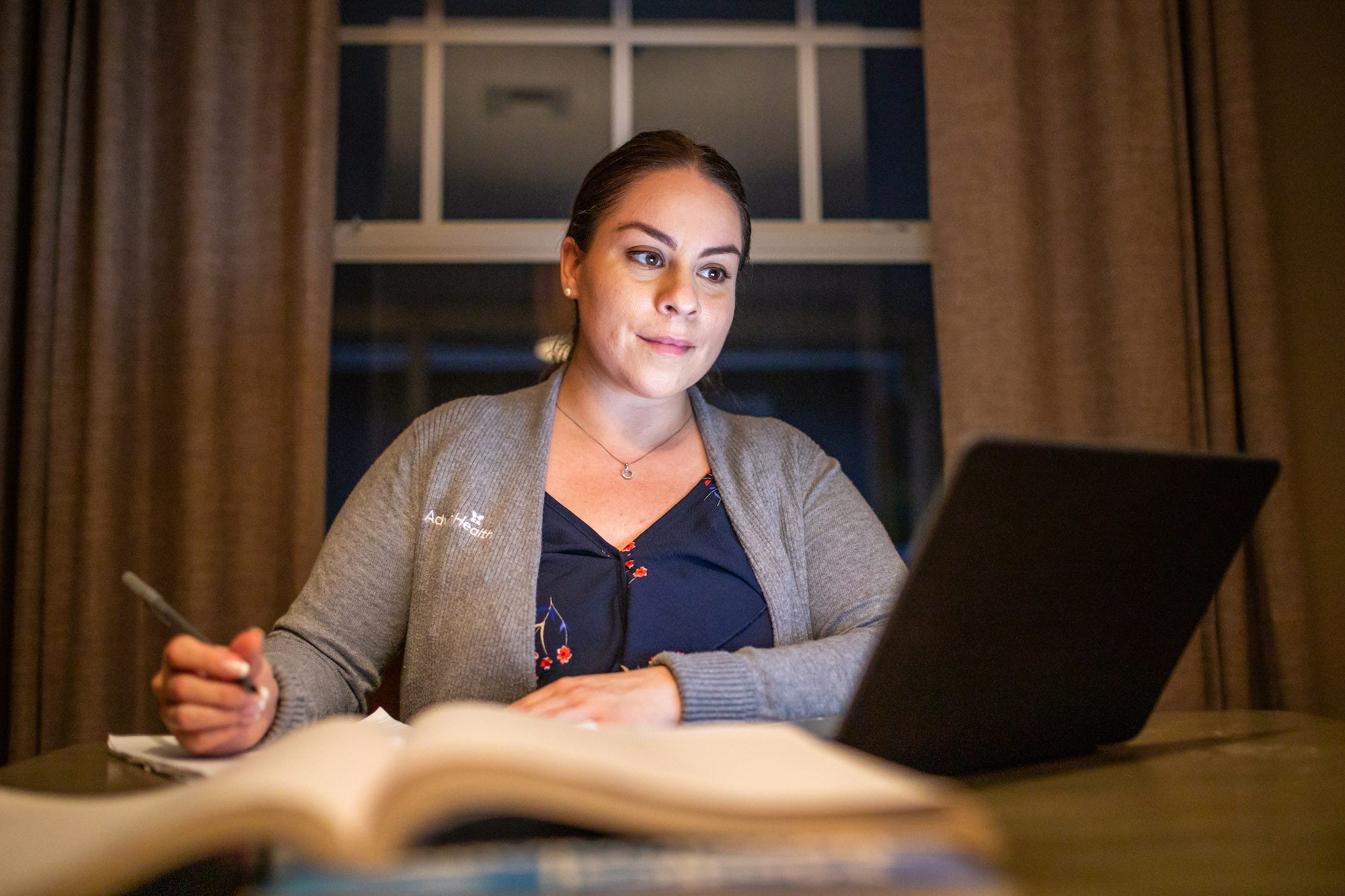 Woman Studying on a laptop