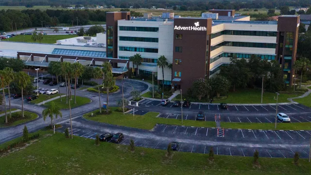 A bird's eye view of the AdventHealth Heart of Florida building