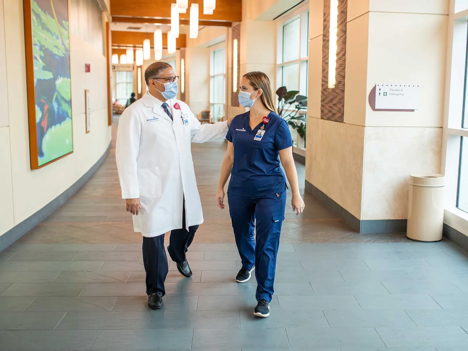 AdventHealth doctor and nurse talking