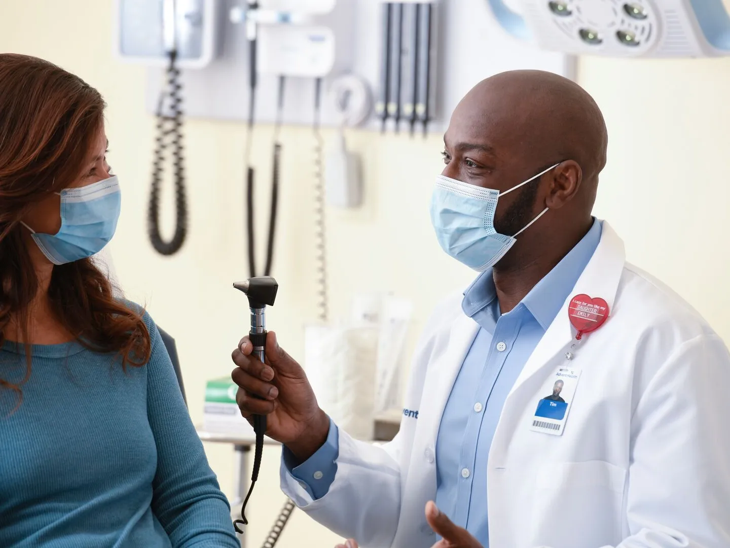 Male doctor and female patient