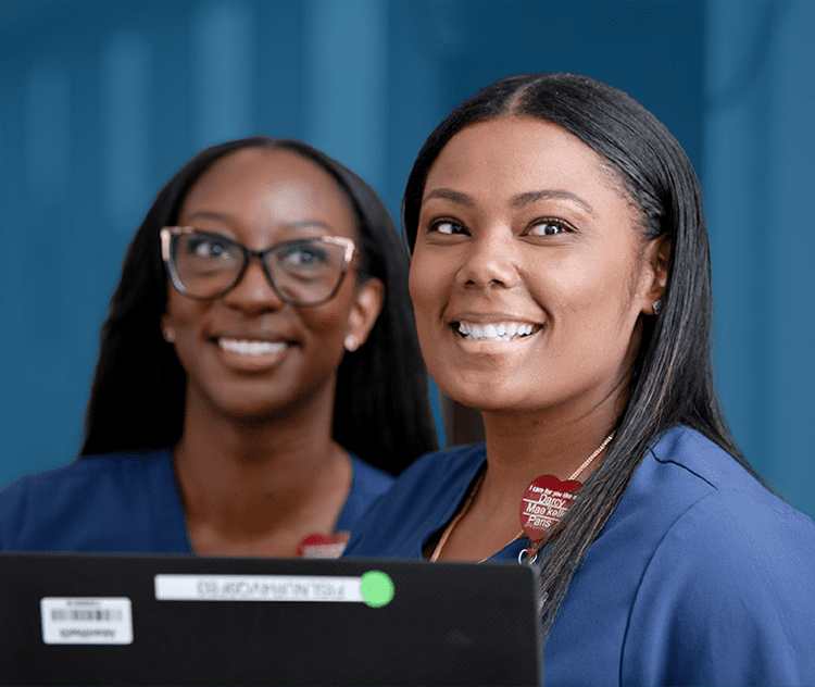 Close up of a smiling female clinical professional