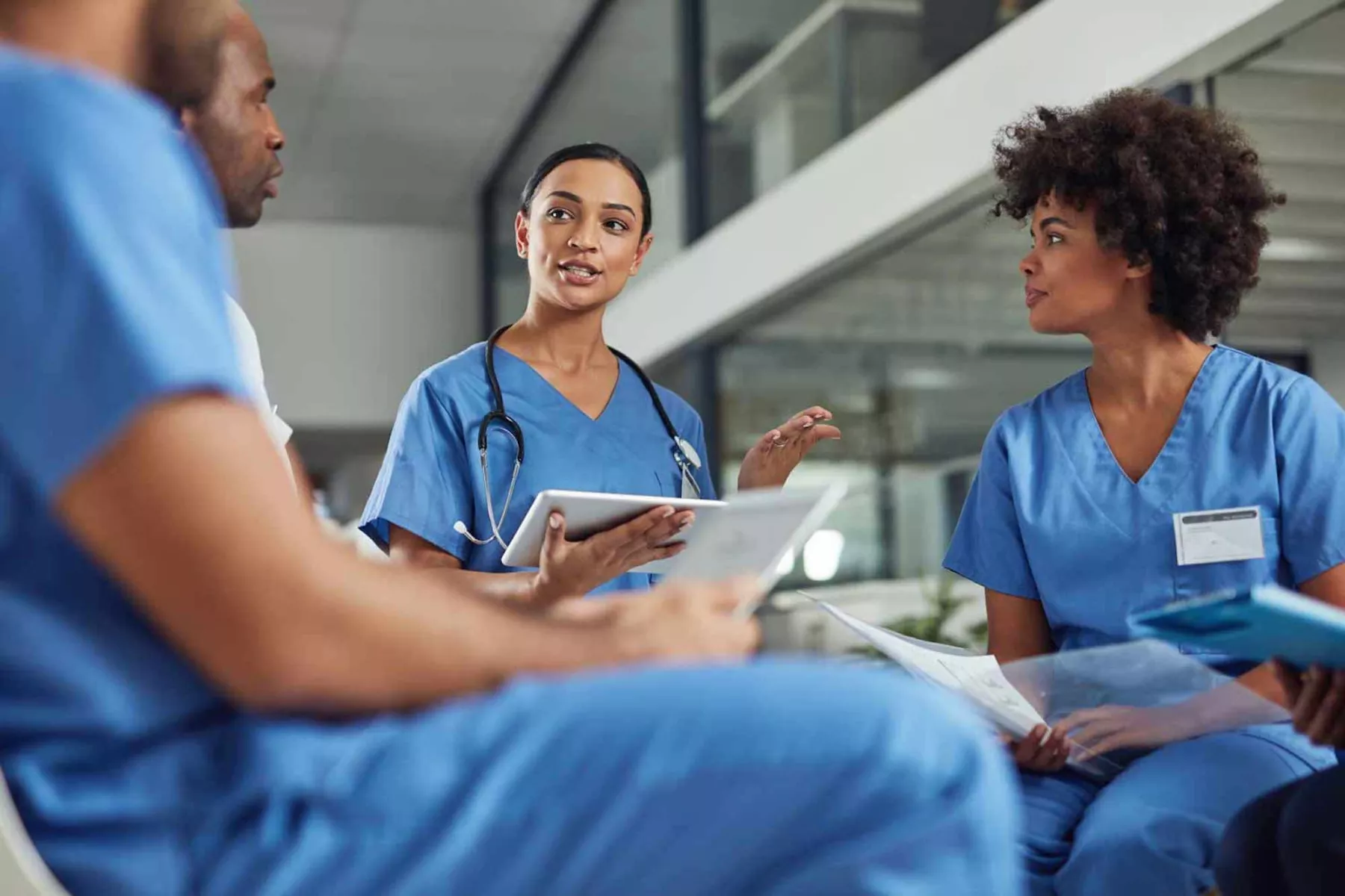 Nurses having a meeting