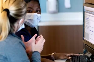 Two doctors talking