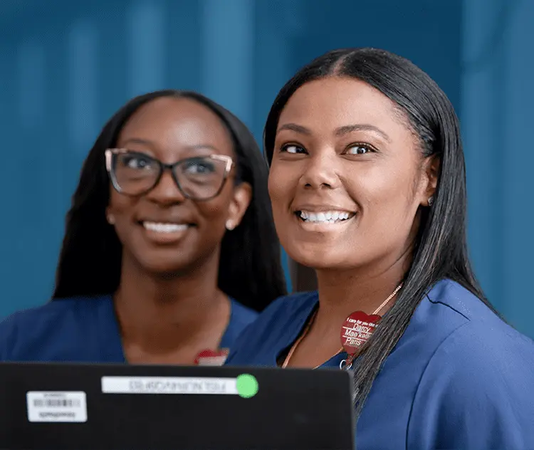 Close up of a smiling female clinical professional